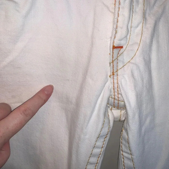 True Religion White Low Rise  Flare Distressed Jeans Y2K 30 - Picture 12 of 15